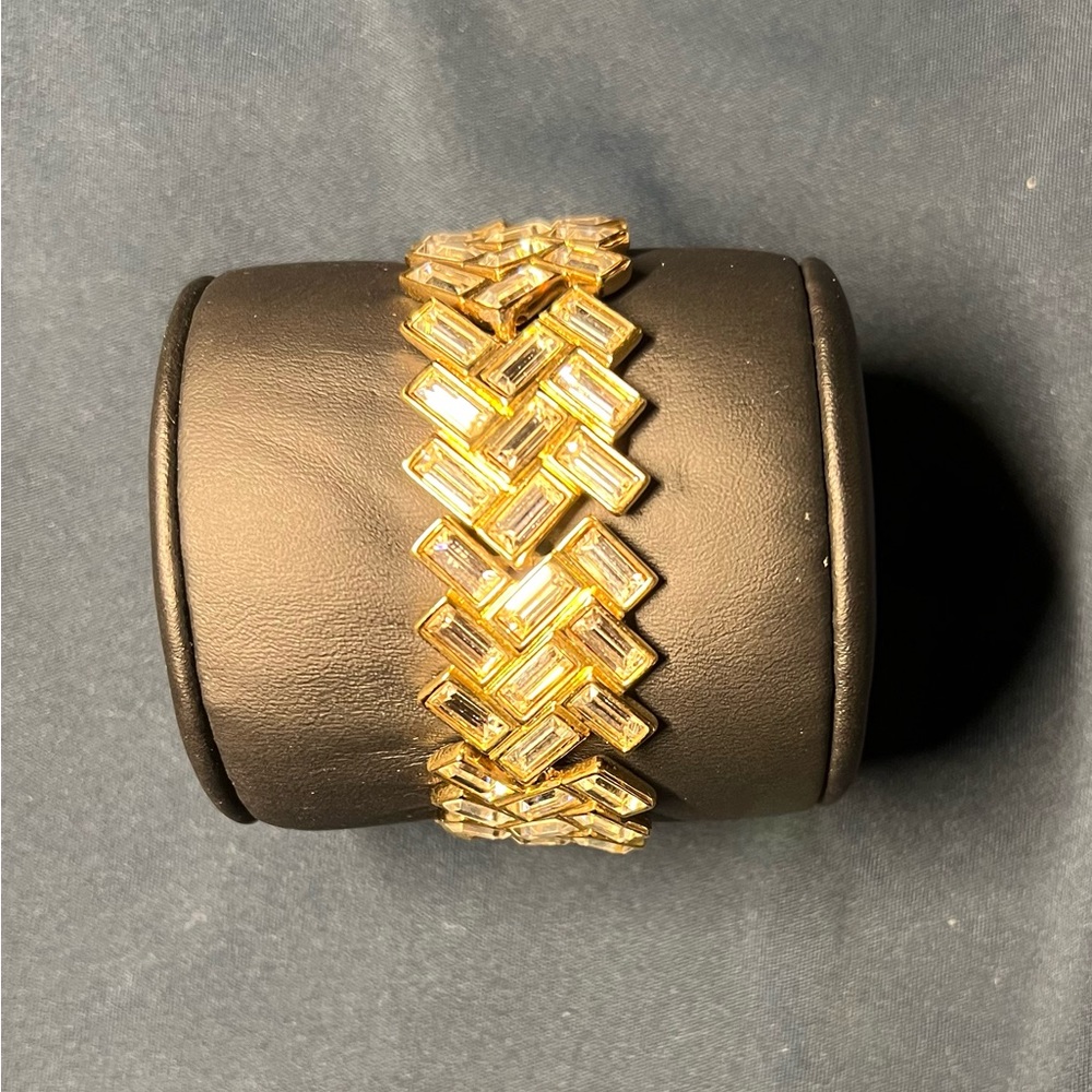 SWAROVSKI CRYSTAL BAGUETTE BRACELET - SIGNED
